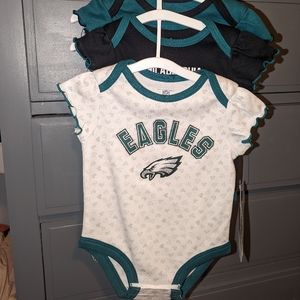 3-6 month Philadelphia Eagles onesies